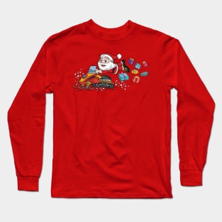 CHRISTMAS SANTA CLAUS: Delivering Christmas Presents on a Snowmobile Long Sleeve T-Shirt